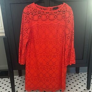 Orange Eyelet Dress